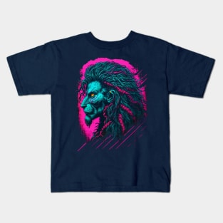 Synthwave Lion King Kids T-Shirt